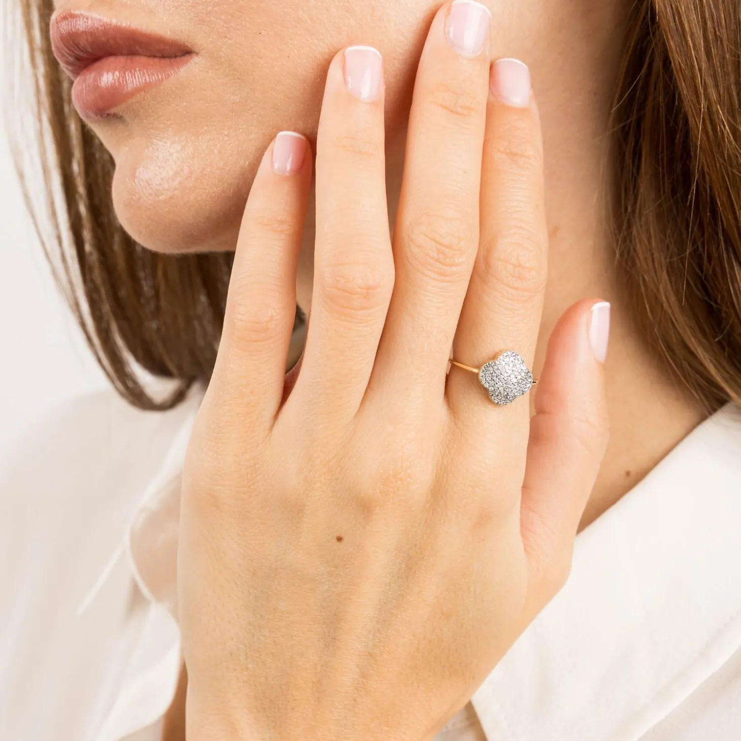 Morganne Bello 18Ct Yellow Gold Change Clover Diamond Ring^The Alkemistry Store