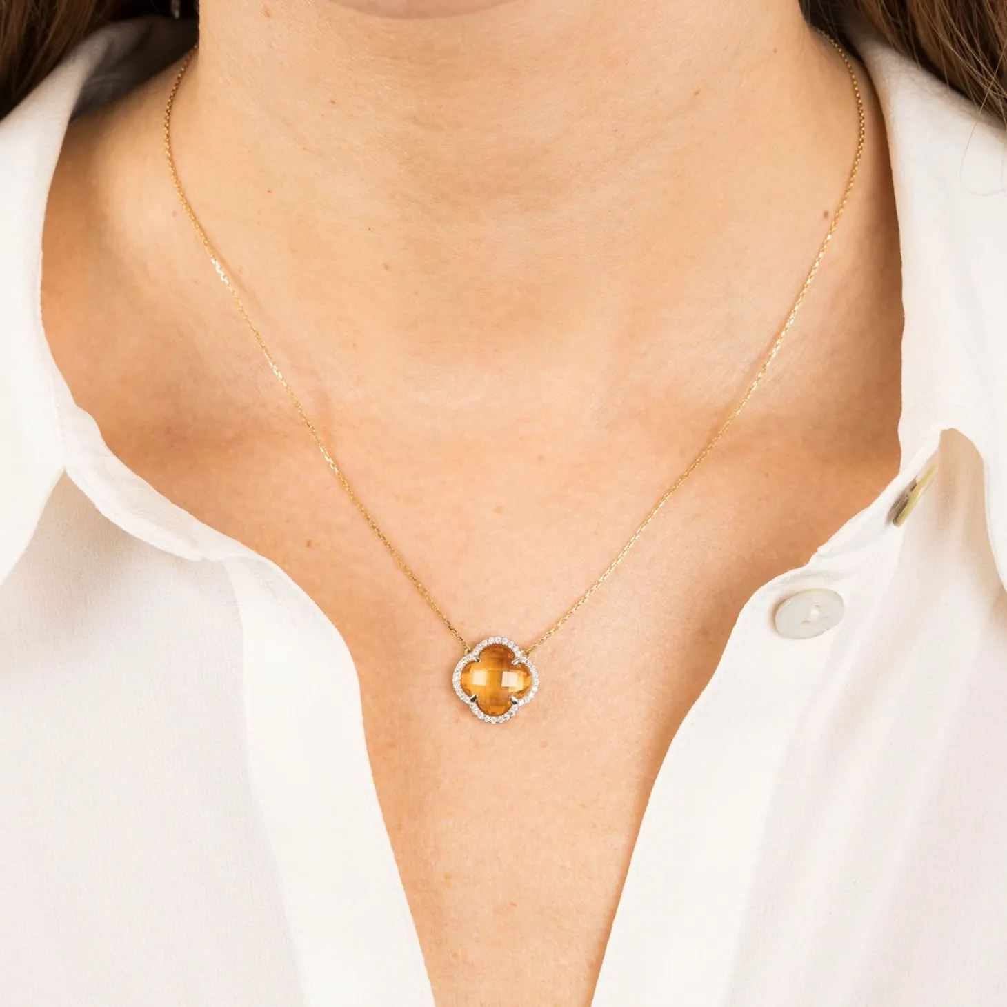 Morganne Bello 18Ct Yellow Gold And Diamond Victoria Citrine Necklace^The Alkemistry Cheap