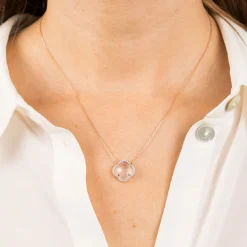 Morganne Bello 18Ct Yellow Gold Victoria Clover Diamond Pink Necklace^The Alkemistry Online