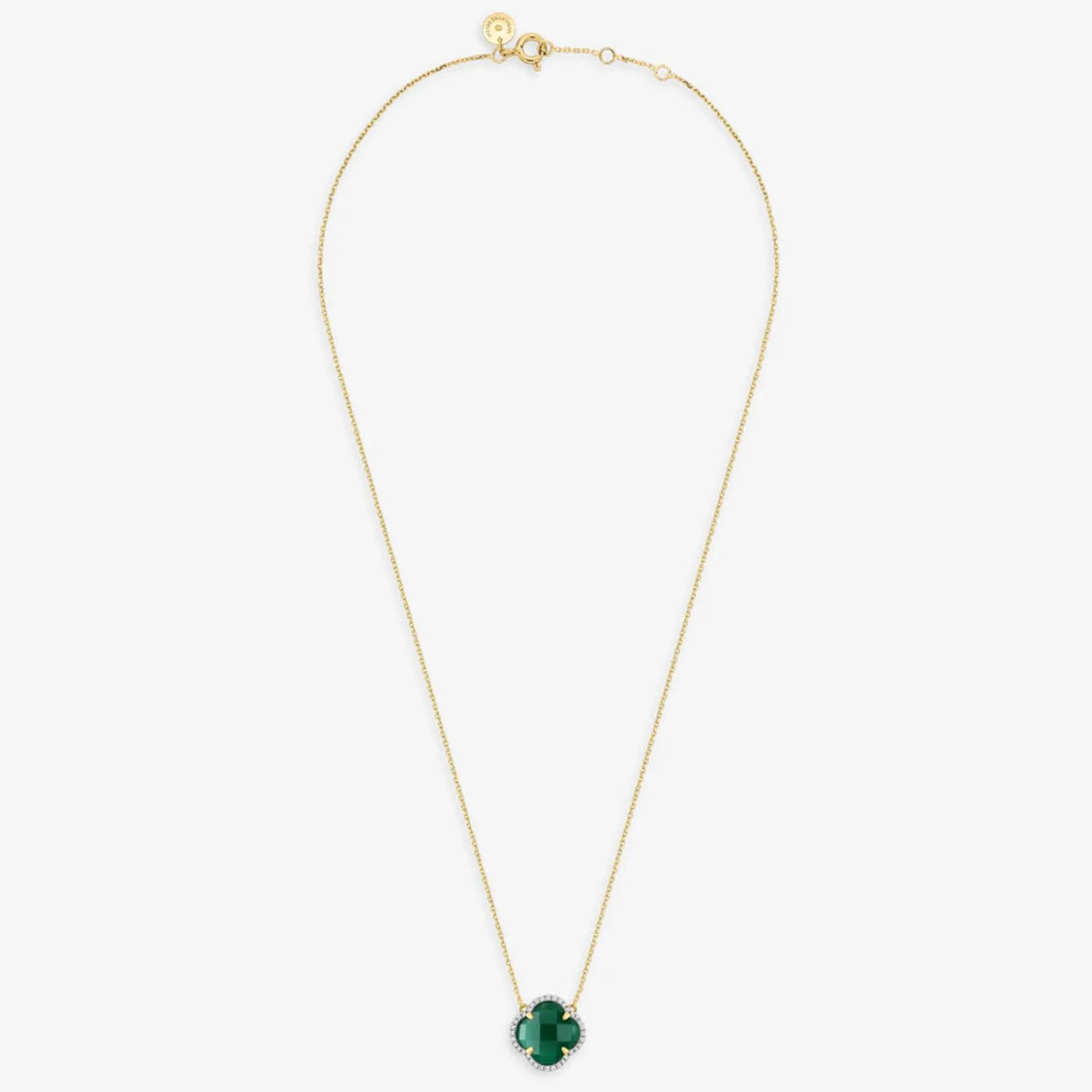 Morganne Bello 18Ct Yellow Gold Diamond Victoria Green Agate Necklace^The Alkemistry Flash Sale