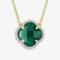 Morganne Bello 18Ct Yellow Gold Diamond Victoria Green Agate Necklace^The Alkemistry Flash Sale