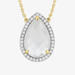 Morganne Bello 18Ct Yellow Gold Alma Pear Mother Of Pearl Diamond Necklace^The Alkemistry Hot