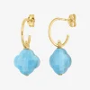 Morganne Bello 18Ct Yellow Gold Clover Turquoise Hoops (Pair)^The Alkemistry Clearance