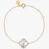 Morganne Bello 18Ct Yellow Gold Clover Diamond Bezel Mother Of Pearl Chain Bracelet^The Alkemistry Online