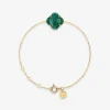 Morganne Bello 18Ct Yellow Gold Clover Bezel Green Agate Chain Bracelet^The Alkemistry Sale