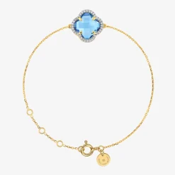 Morganne Bello 18Ct Yellow Gold And Diamond Blue Topaz Victoria Bracelet^The Alkemistry Best