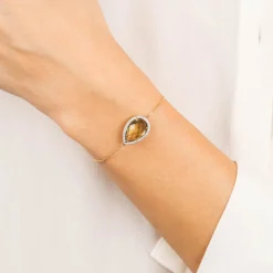 Morganne Bello 18Ct Yellow Gold Alma Pear Olive Quartz Diamond Bracelet^The Alkemistry Cheap