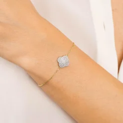 Morganne Bello 18Ct Yellow Gold Change Clover Diamond Bracelet^The Alkemistry Flash Sale
