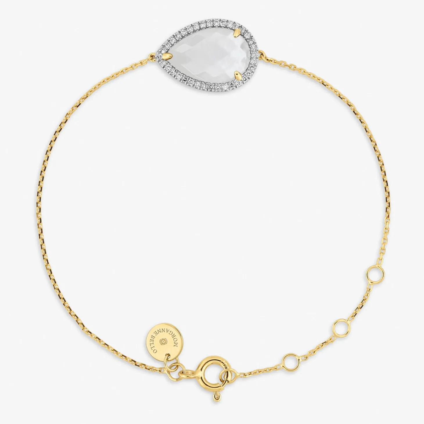 Morganne Bello 18Ct Yellow Gold Alma Pear Mother Of Pearl Diamond Bracelet^The Alkemistry Fashion