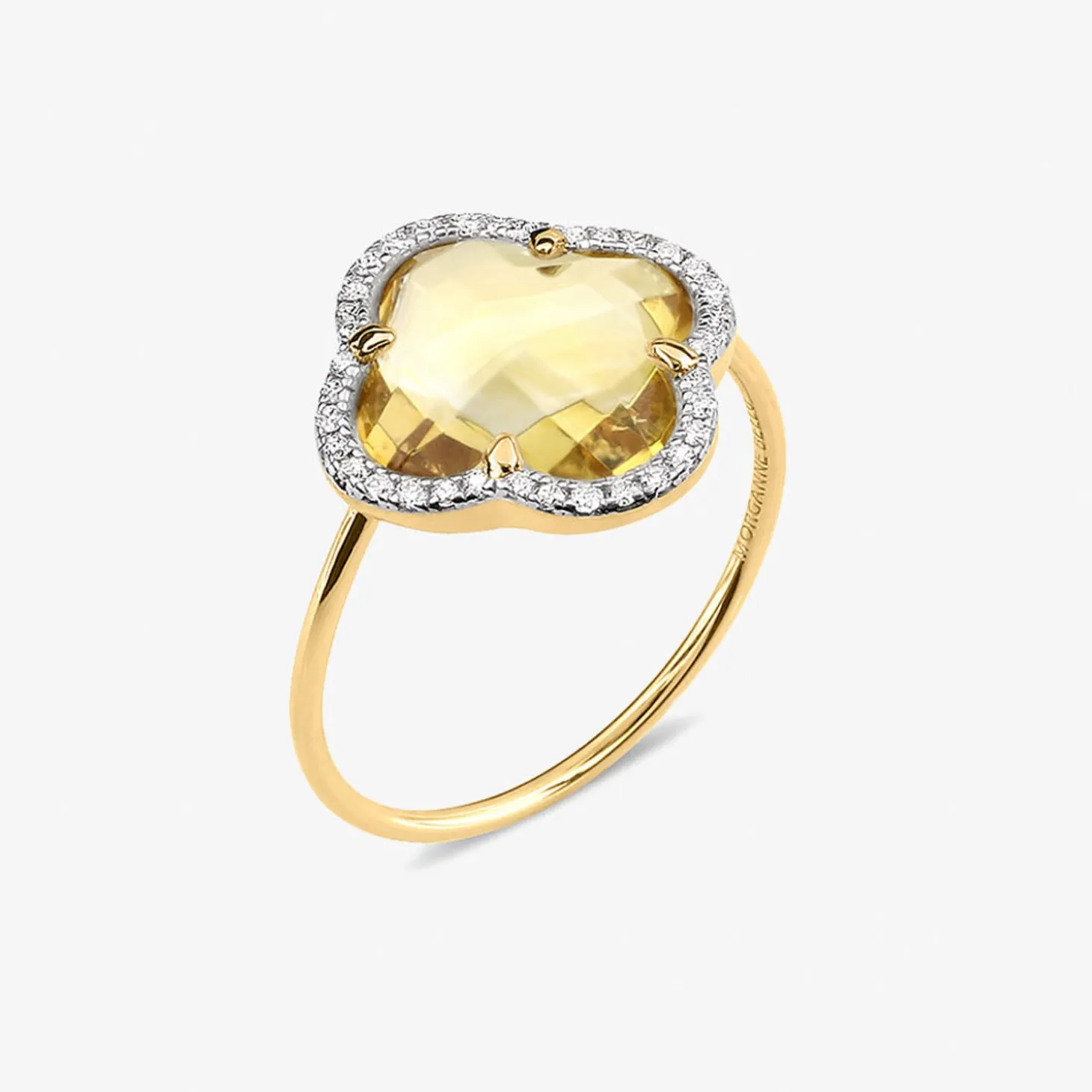 Morganne Bello 18Ct Yellow Gold And Diamond Clover Citrine Ring^The Alkemistry Discount