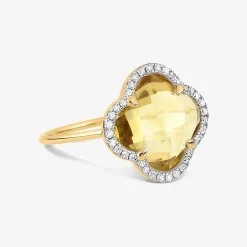 Morganne Bello 18Ct Yellow Gold And Diamond Clover Citrine Ring^The Alkemistry Discount