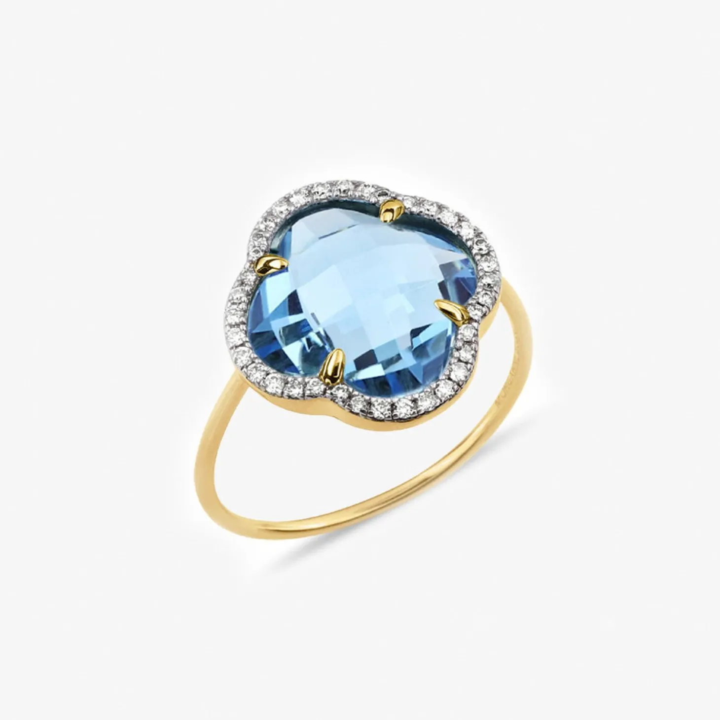 Morganne Bello 18Ct Yellow Gold Diamond Blue Topaz Ring^The Alkemistry Clearance