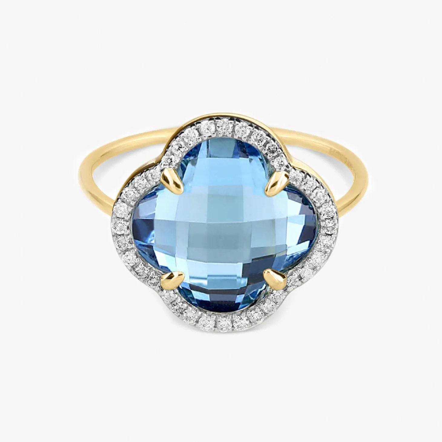 Morganne Bello 18Ct Yellow Gold Diamond Blue Topaz Ring^The Alkemistry Clearance