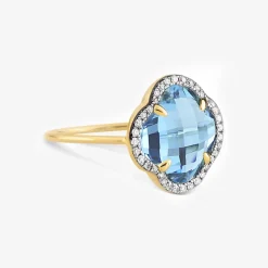 Morganne Bello 18Ct Yellow Gold Diamond Blue Topaz Ring^The Alkemistry Clearance