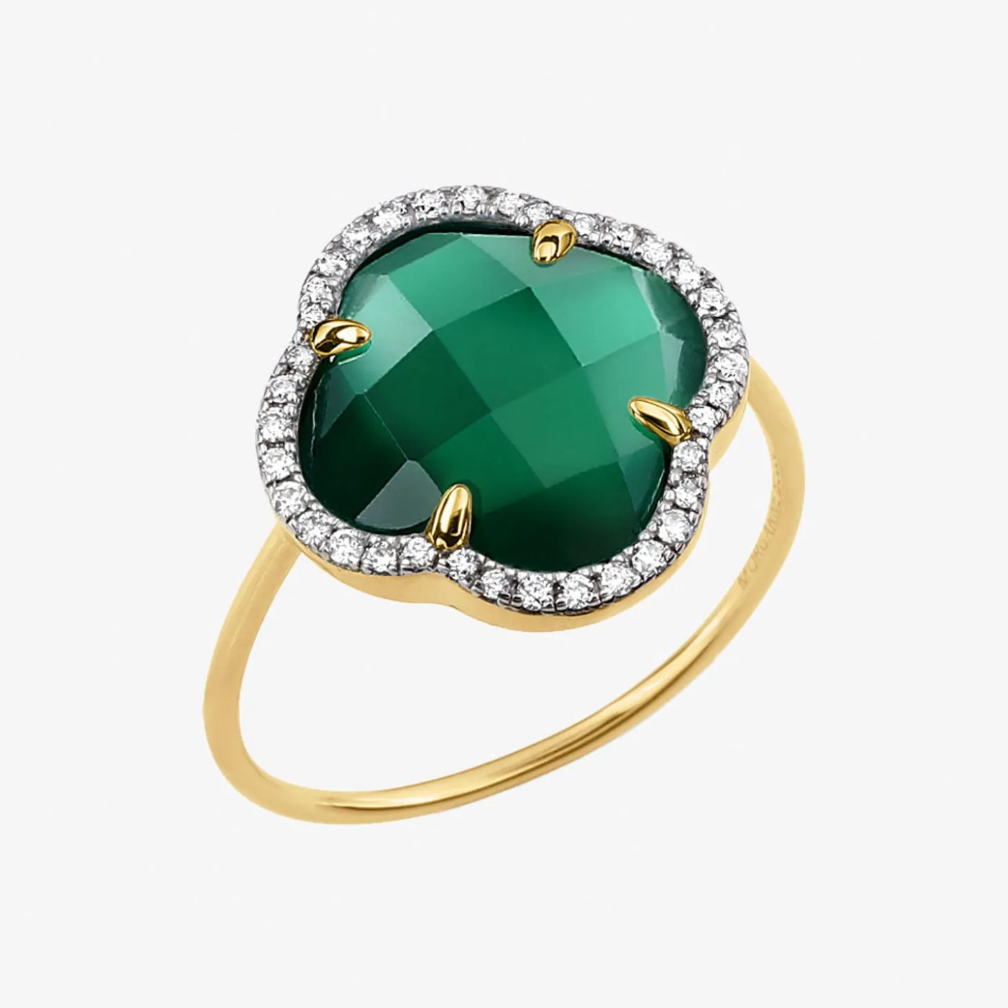 Morganne Bello 18Ct Yellow Gold Victoria Green Agate Ring^The Alkemistry Clearance