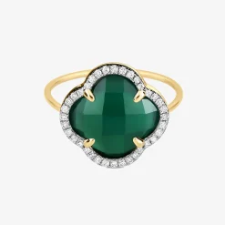 Morganne Bello 18Ct Yellow Gold Victoria Green Agate Ring^The Alkemistry Clearance