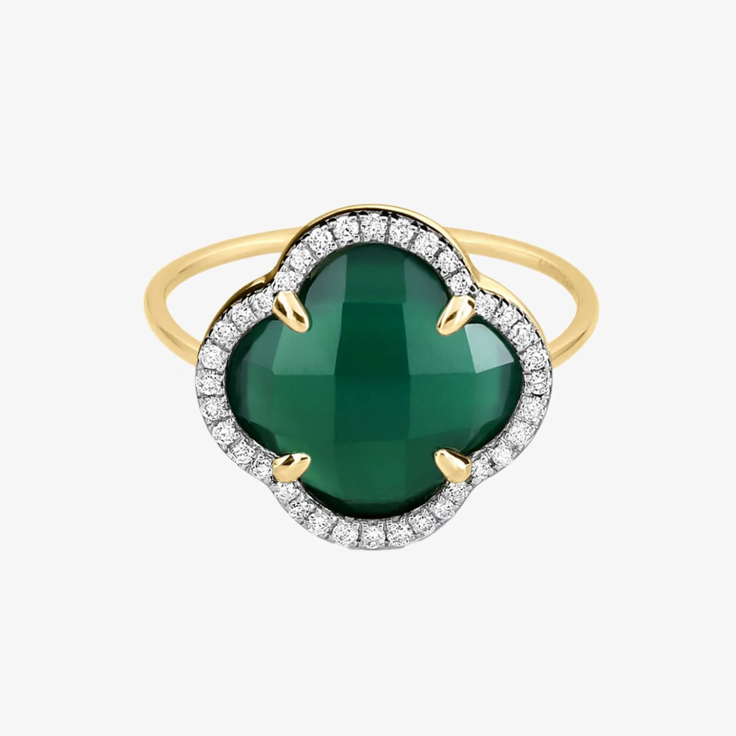 Morganne Bello 18Ct Yellow Gold Victoria Green Agate Ring^The Alkemistry Clearance