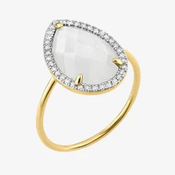 Morganne Bello 18Ct Yellow Gold Alma Pear Mother Of Pearl Diamond Ring^The Alkemistry Flash Sale