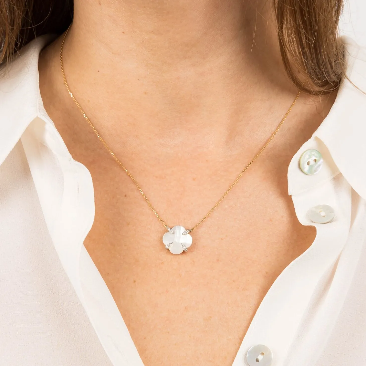 Morganne Bello 18Cy Yellow Gold Victoria Mother Of Pearl Claw Diamond Necklace^The Alkemistry Cheap