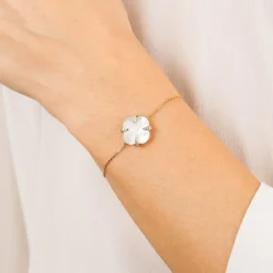 Morganne Bello 18Cy Yellow Gold Victoria Mother Of Pearl Claw Diamond Bracelet^The Alkemistry Shop