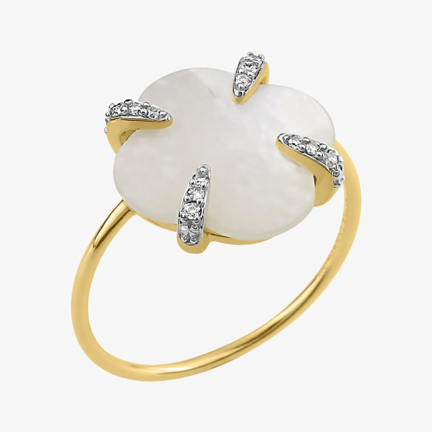 Morganne Bello 18Cy Yellow Gold Victoria Mother Of Pearl Claw Diamond Ring^The Alkemistry Cheap