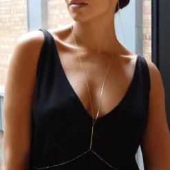 Nude Shimmer - 18Ct Gold, 20" Adjustable Fine Shimmer Necklace^The Alkemistry Fashion