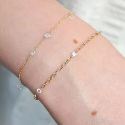 Nude Shimmer - 18Ct Gold, 3 Diamond Medium Shimmer Chain Bracelet^The Alkemistry Discount