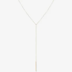 Nude Shimmer - 18Ct Gold, Bar And Fine Shimmer Lariat^The Alkemistry Cheap