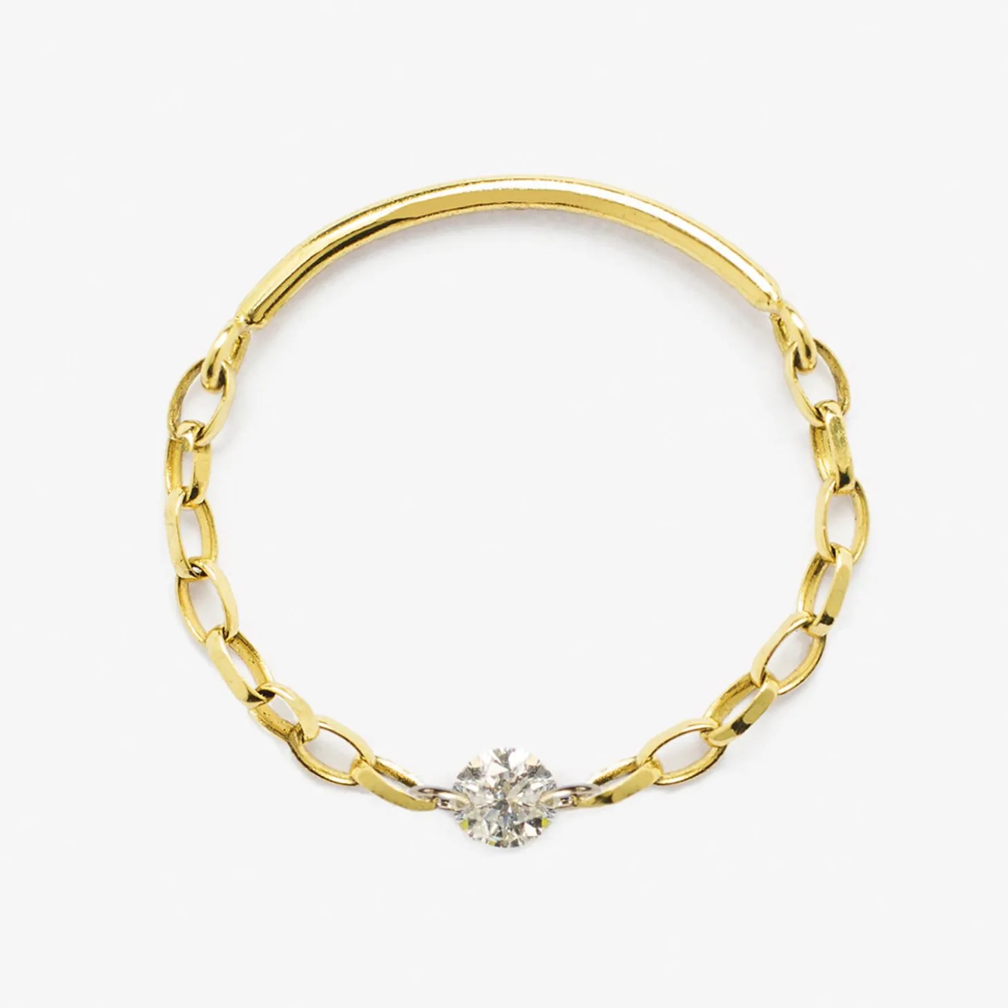 Nude Shimmer - 18Ct Gold, Diamond Shimmer Chain Ring^The Alkemistry Best Sale