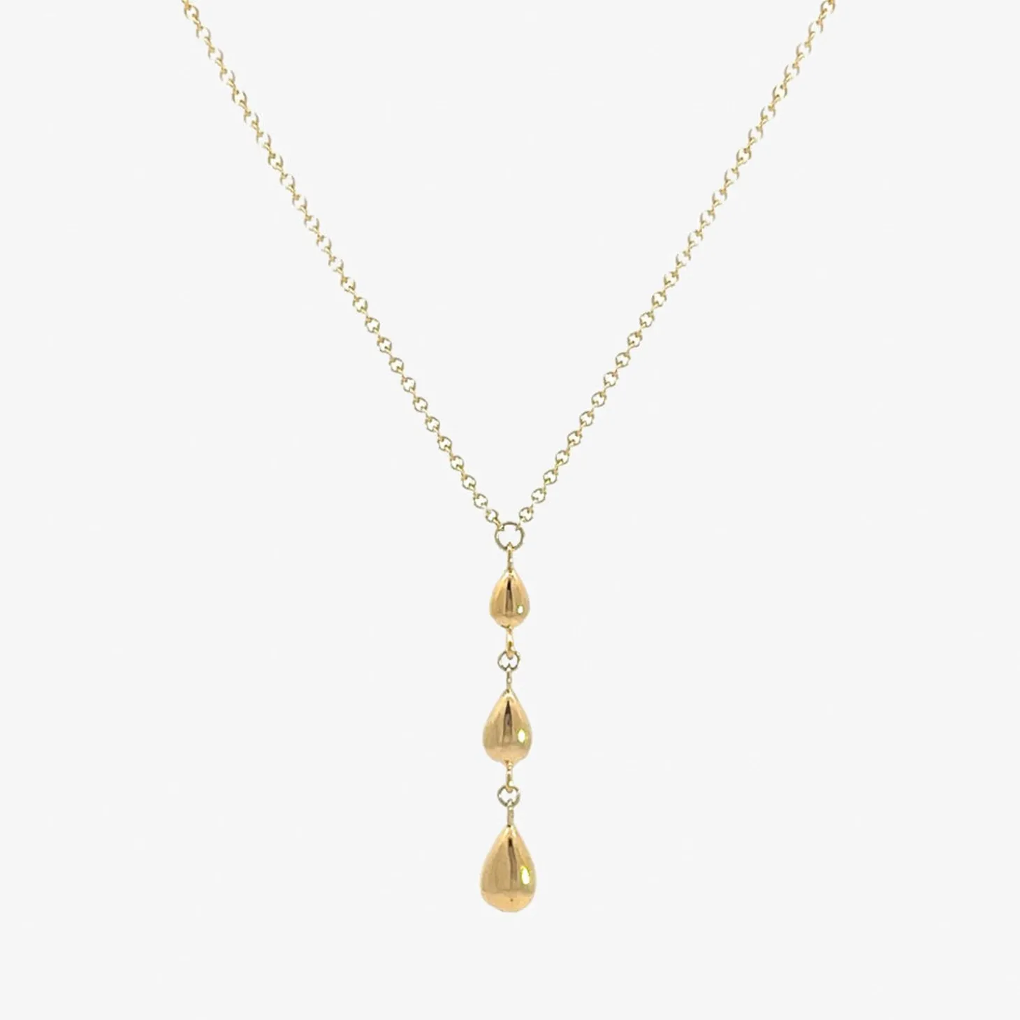 Nude Shimmer - 18Ct Gold, Graduated Pear Fine Shimmer Necklace^The Alkemistry Cheap