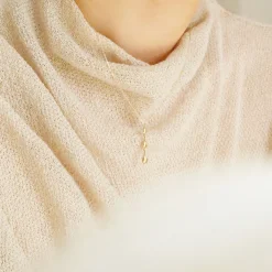 Nude Shimmer - 18Ct Gold, Graduated Pear Fine Shimmer Necklace^The Alkemistry Cheap