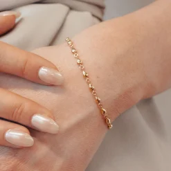 Nude Shimmer - 18Ct Gold, Medium Pear Tennis Bracelet^The Alkemistry Sale