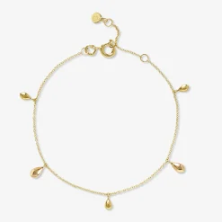 Nude Shimmer - 18Ct Gold, Multi Pear Drop Fine Shimmer Anklet^The Alkemistry Best Sale