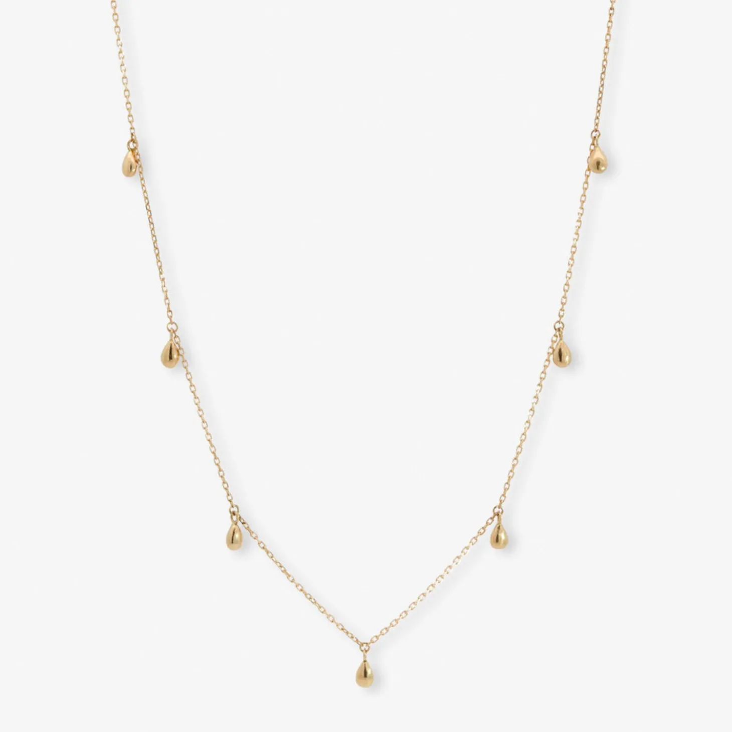 Nude Shimmer - 18Ct Gold, Small Pear Drop Fine Shimmer Necklace^The Alkemistry Discount