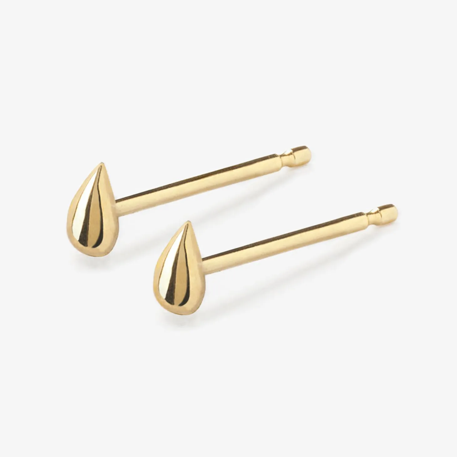 Nude Shimmer - 18Ct Gold, Small Pear Stud Earring (Pair)^The Alkemistry Hot