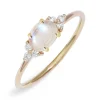 Poppy Finch - 14Ct Gold, Moonstone Diamond Ring^The Alkemistry Outlet