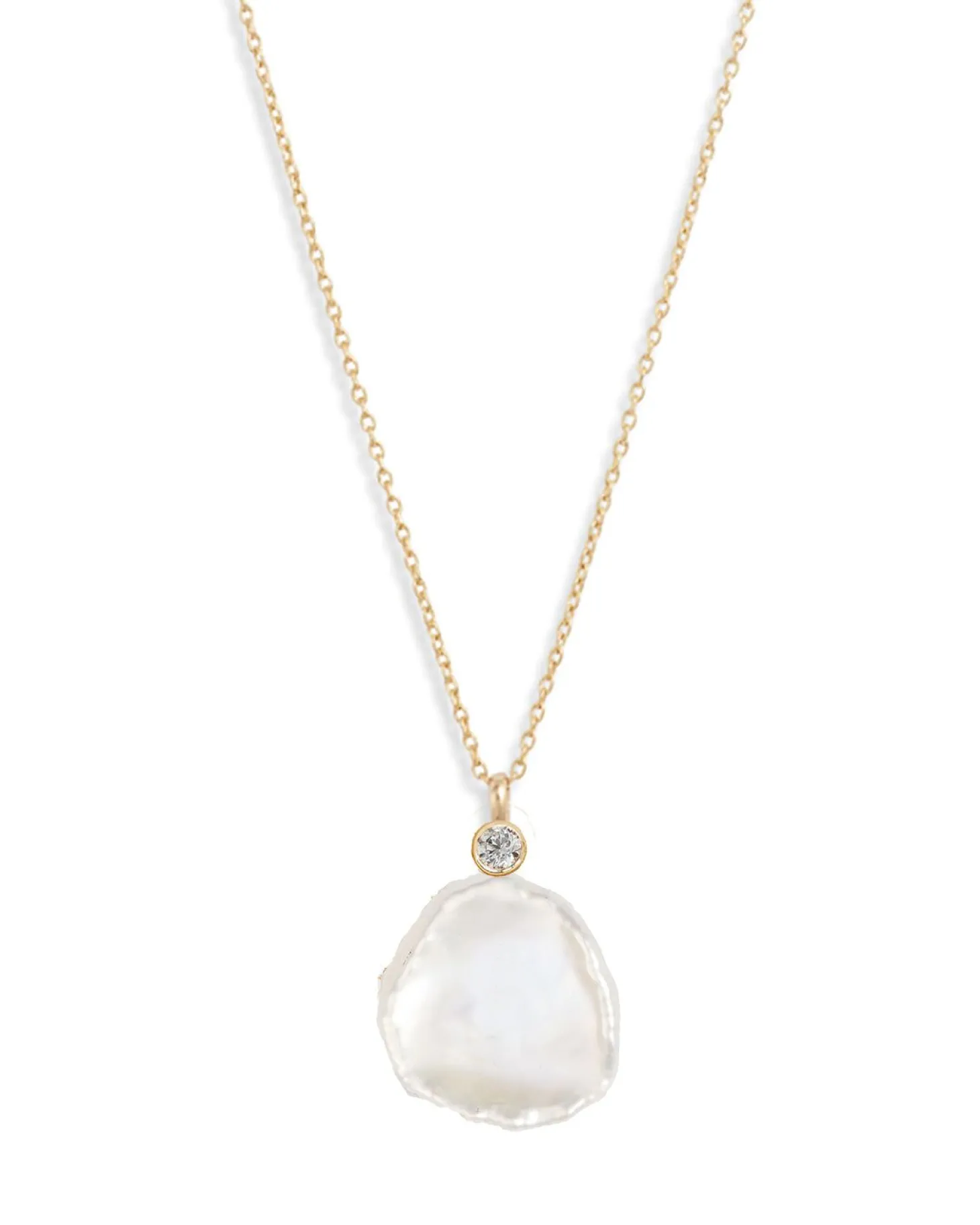 Poppy Finch - 14Ct Gold, Petal Pearl Diamond Necklace^The Alkemistry Best Sale