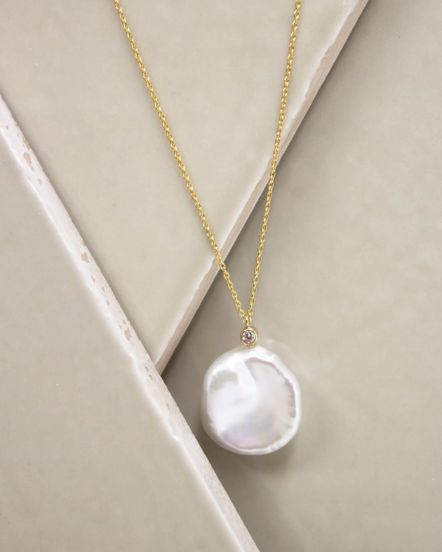 Poppy Finch - 14Ct Gold, Petal Pearl Diamond Necklace^The Alkemistry Best Sale