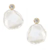 Poppy Finch - 14Ct Gold, Petal Pearl Diamond Earrings (Pair)^The Alkemistry Sale