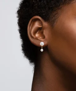 Poppy Finch - 14Ct Gold, Short Pearl Duo Drop Earrings (Pair)^The Alkemistry Best Sale
