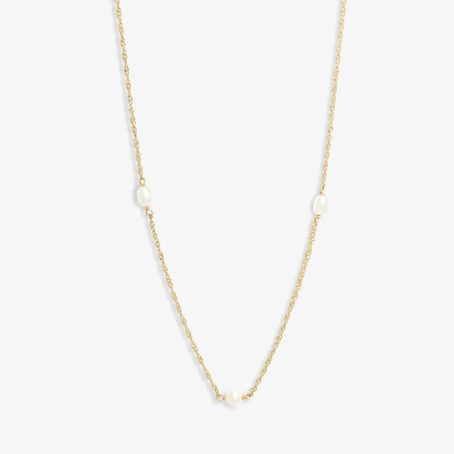 Poppy Finch 14Ct Yellow Gold And Spaced Pearl Shimmer Necklace^The Alkemistry Fashion