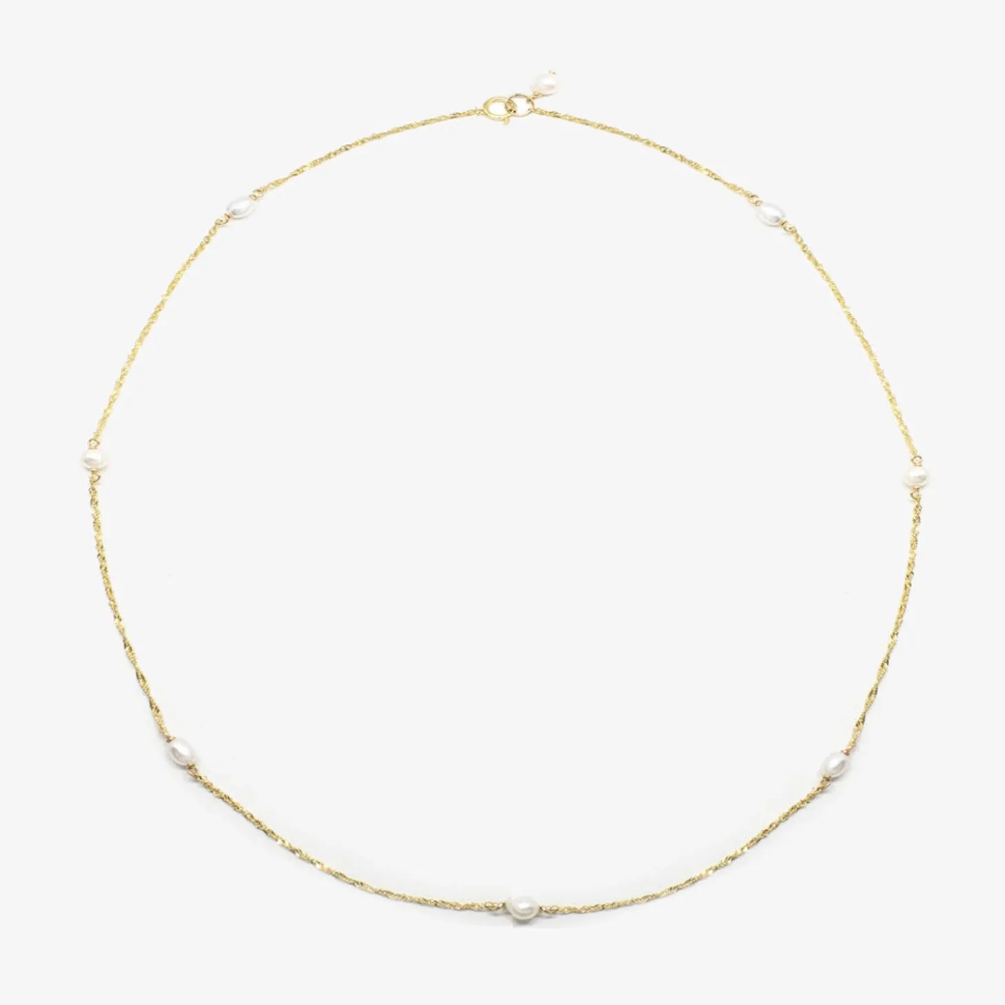 Poppy Finch 14Ct Yellow Gold And Spaced Pearl Shimmer Necklace^The Alkemistry Fashion