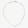 Poppy Finch 14Ct Yellow Gold And Pearl Chain Link Necklace^The Alkemistry Shop