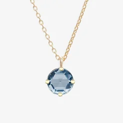 Poppy Finch 14Ct Yellow Gold Rose Cut And Blue Topaz Necklace^The Alkemistry Fashion