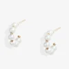 Poppy Finch 14Ct Yellow Gold Mini Baby Pearl Hoop Earrings (Pair)^The Alkemistry Sale