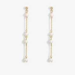 Poppy Finch 14Ct Yellow Gold And Spaced Pearl Drop Earrings (Pair)^The Alkemistry Discount