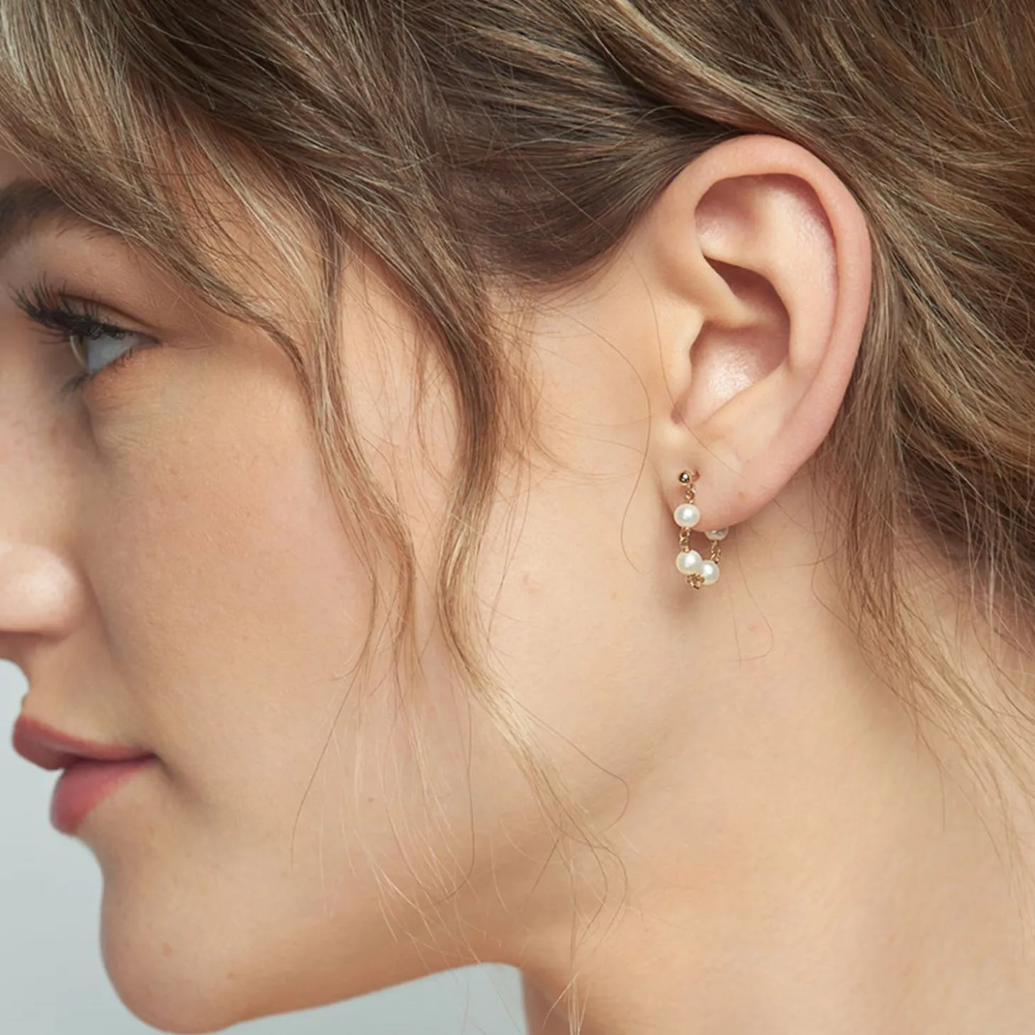 Poppy Finch 14Ct Yellow Gold Baby Pearl Wrap Around Earrings (Pair)^The Alkemistry Hot