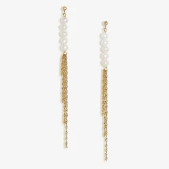Poppy Finch 14Ct Yellow Gold Pearl Tassel Earrings (Pair)^The Alkemistry Sale