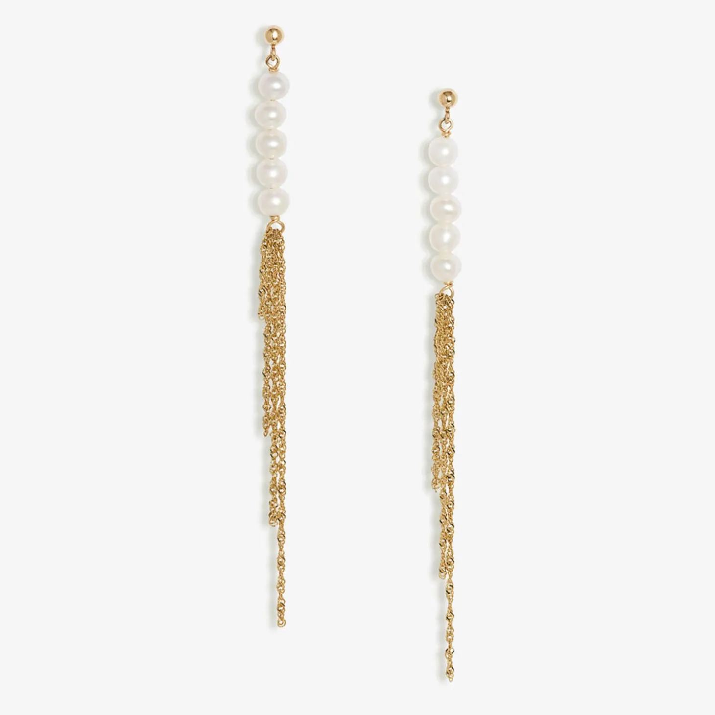 Poppy Finch 14Ct Yellow Gold Pearl Tassel Earrings (Pair)^The Alkemistry Sale