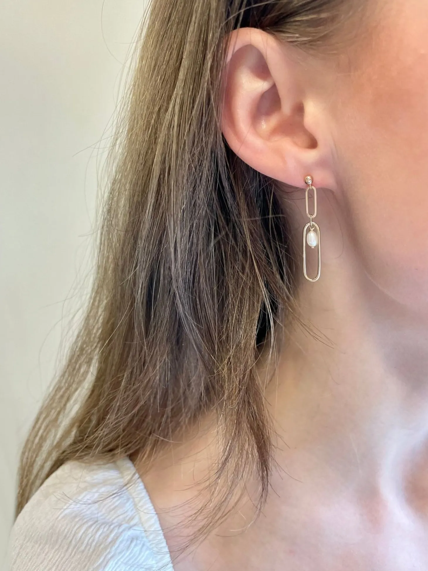 Poppy Finch 14Ct Yellow Gold Long Link Pearl Dangle Earrings (Pair)^The Alkemistry Cheap